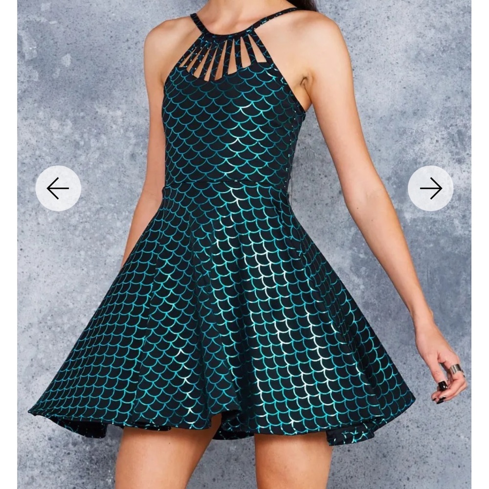 BLACKMILK Reverse Mermaid Teal Strapped Up Dress Size L